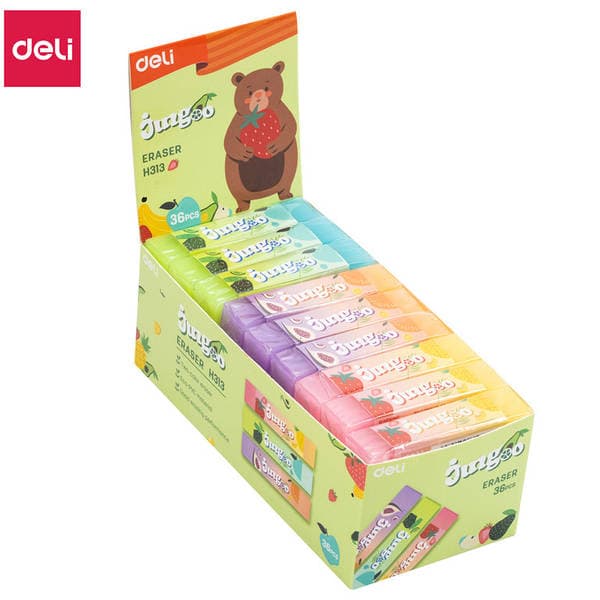 Гумка "Deli" Jingo PVS,прямокут.,мікс №EH313 — купити | Канцелярський Сад