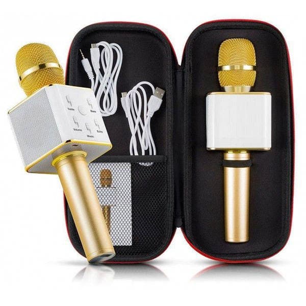 Мікрофон на акум. 25см,USB,Bluetooth,мікс кольор.,в футлярі,28х11,5х7см №Q7 — фото товару | Канцелярський Сад