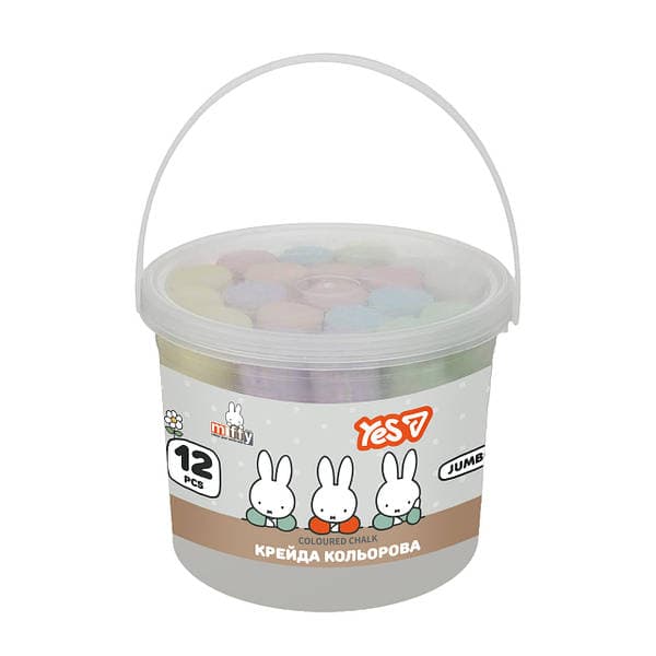 Крейда кольор. "Yes" №400566 12шт Jumbo Miffy у відрі — купити | Канцелярський Сад