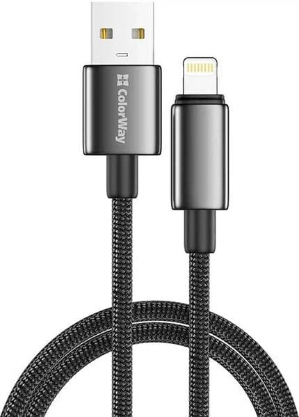 Кабель USB > lihgtning Colorway CW-CBUL099-BK 3А 2м чорний — фото товару | Канцелярський Сад