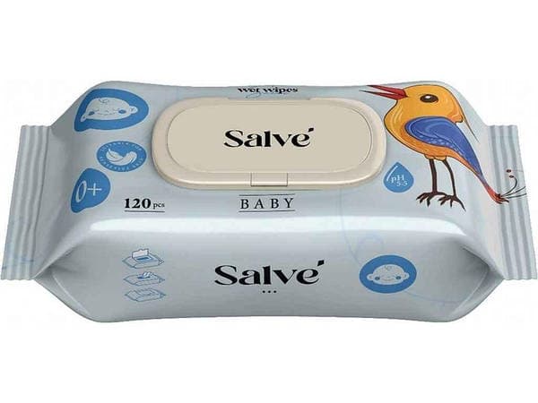 Серветки вологі дит. "Salve" (120шт) сині №0553/0343 — купити | Канцелярський Сад