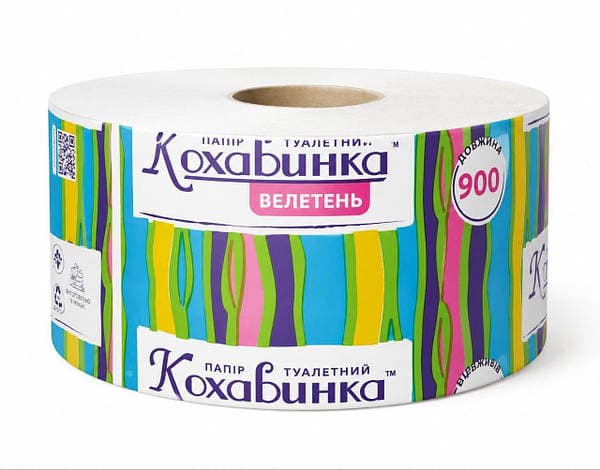 Туалетний папір "Кохавинка" Велетень 900 відривів,сірий — фото товару | Канцелярський Сад