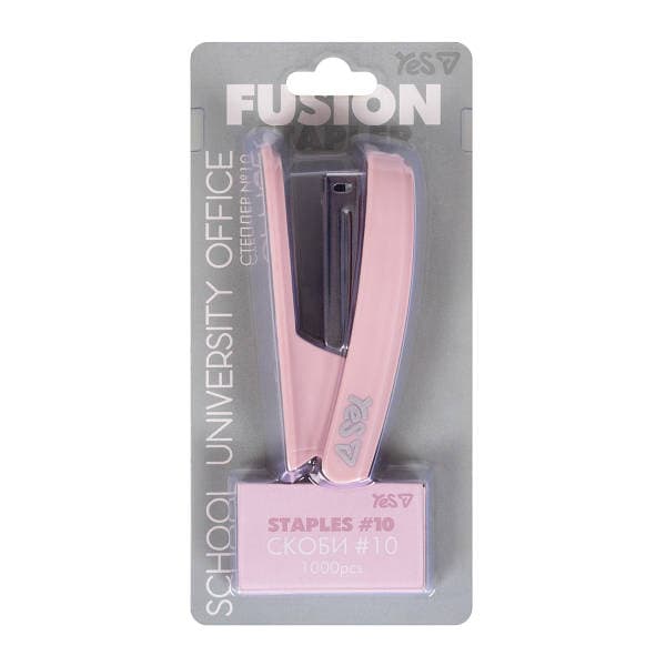 Степлер "Yes" №10 15арк+1000 скоб №708821 Fusion pink — купити | Канцелярський Сад