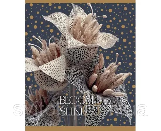 Зошит 60арк. кліт. Школярик "Bloom Shine" глітер №060-3690K — фото товару | Канцелярський Сад