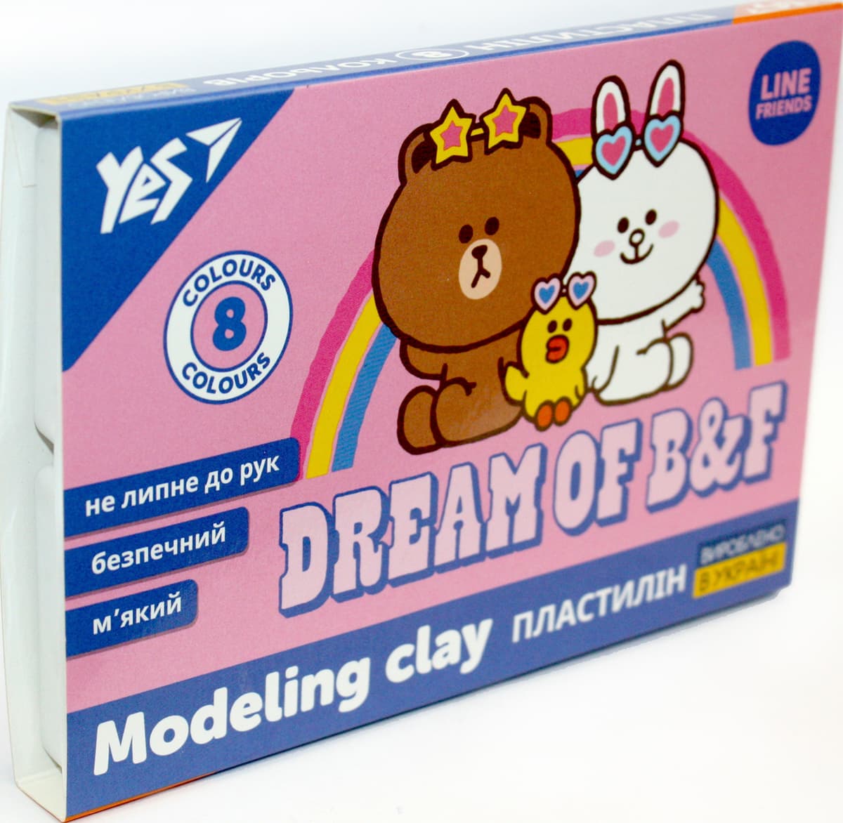 Пластилін "Yes" Line Friends 8 кольор. 160гр №540631 — купити | Канцелярський Сад