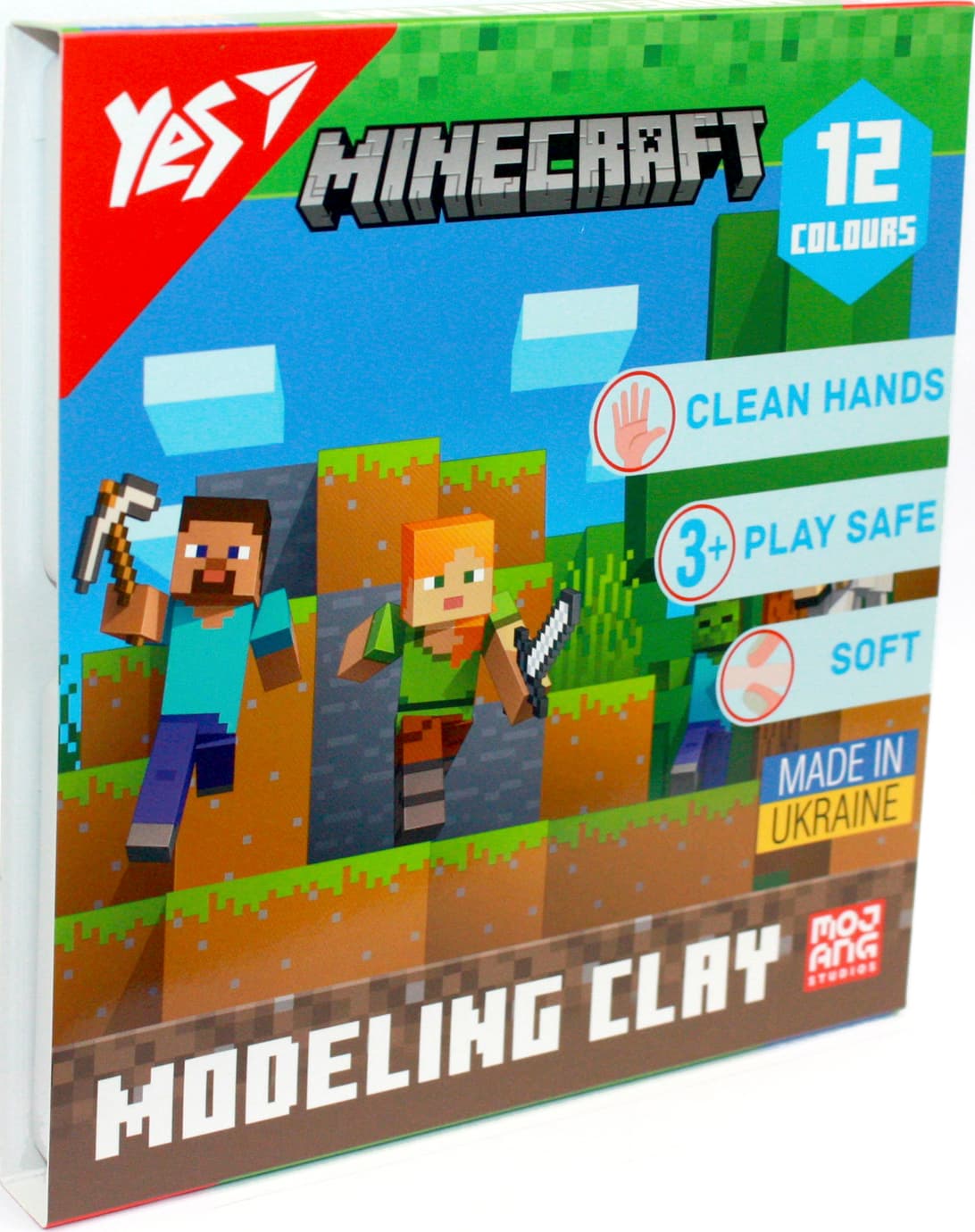 Пластилін "Yes" Minecraft 12 кольор. 240гр №540668 — купити | Канцелярський Сад