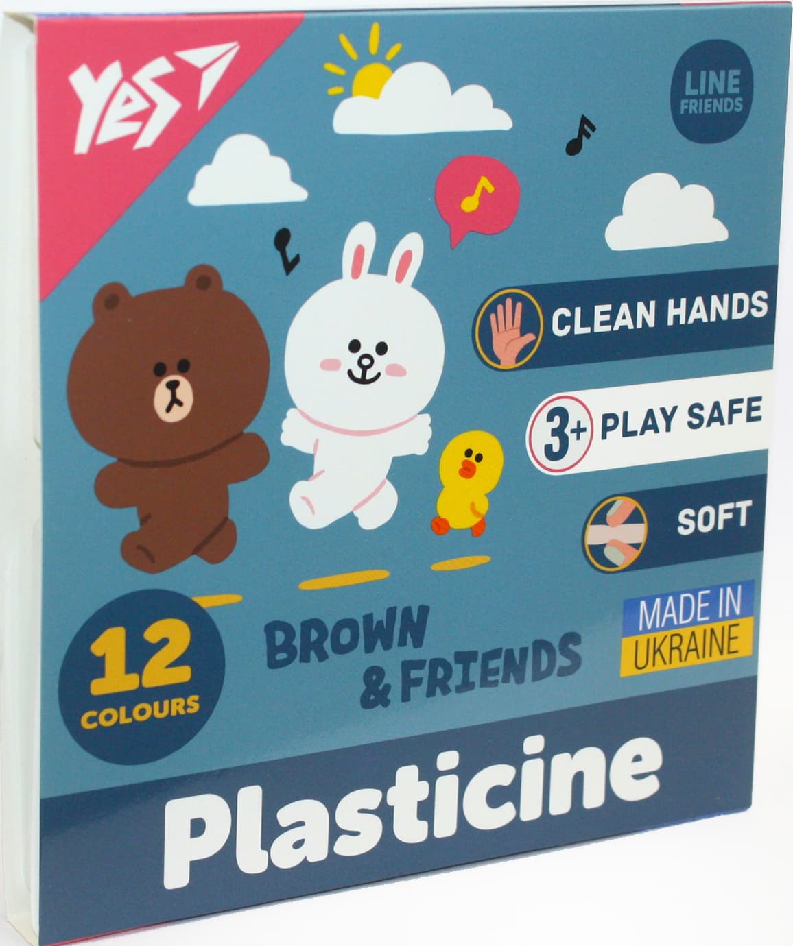Пластилін "Yes" Line Friends 12 кольор. 240гр №540670 — купити | Канцелярський Сад