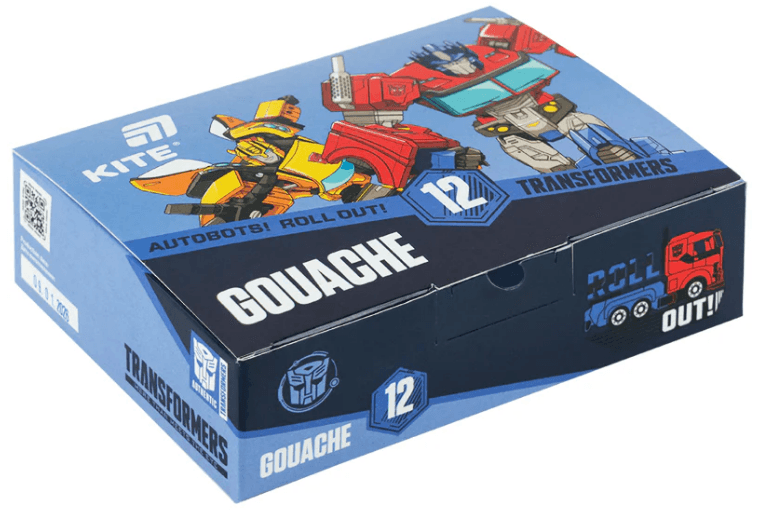 Гуаш "Kite" 12кольор. 20мл №TF26-063 "Transformers" — купити | Канцелярський Сад
