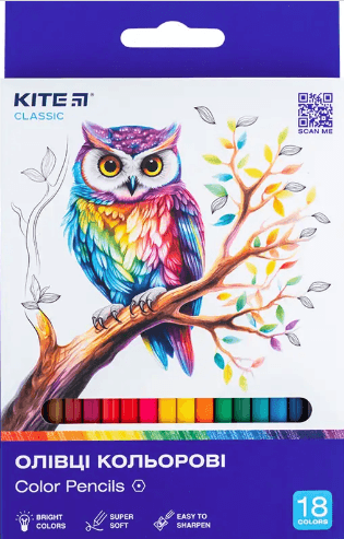 Олівці кольор. 18 кольор. "Kite" №К-052 Classic — фото товару | Канцелярський Сад