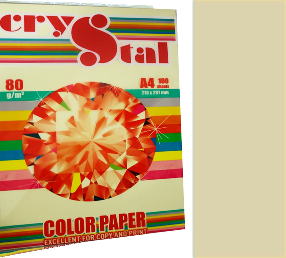 Папір кольор. А4 80г/м паст. Crystal Color Paper Ivory 100 (слон. кістка) — купити | Канцелярський Сад