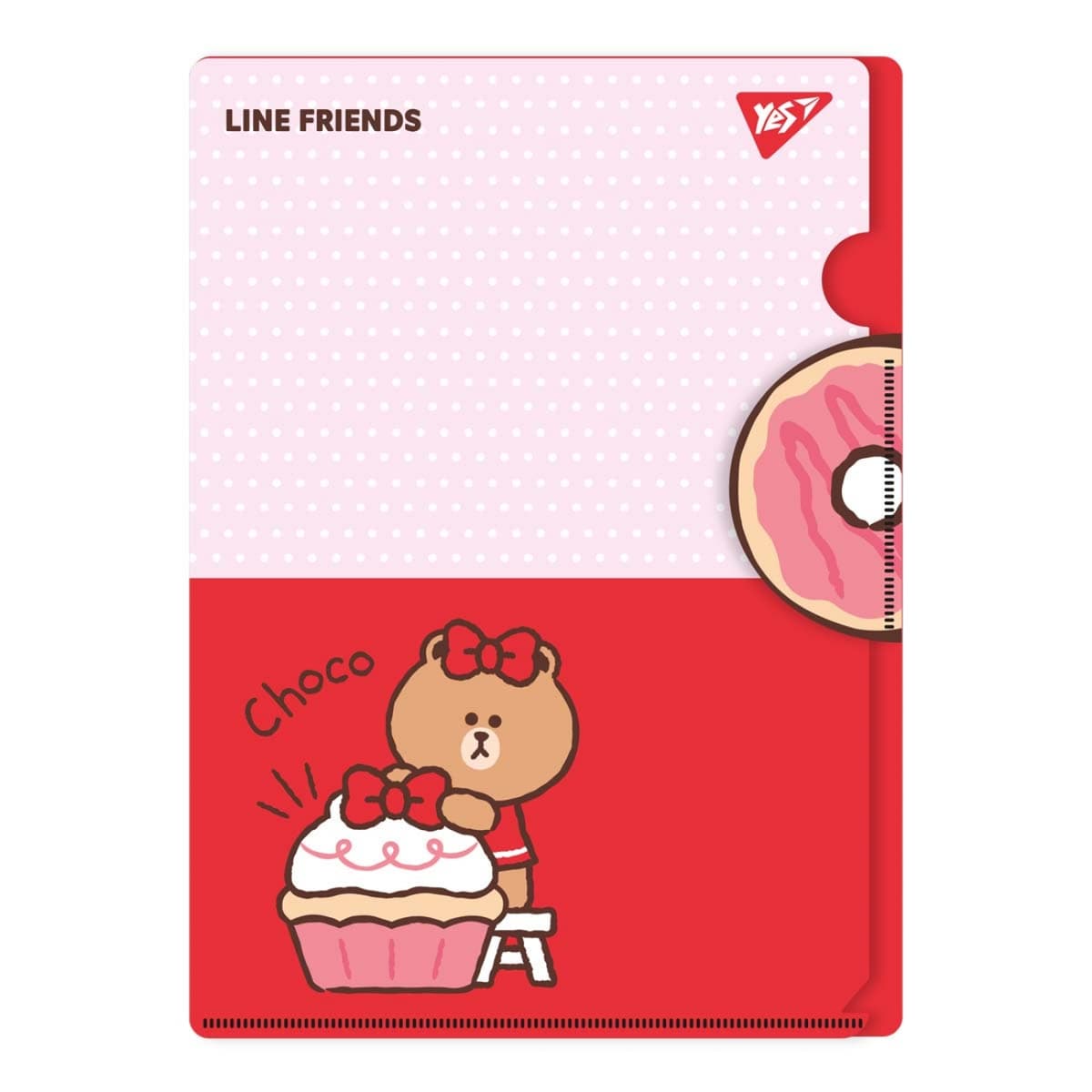Папка-куточок "Yes" Line Friends. Choco №492111 А4 з клапаном — купити | Канцелярський Сад