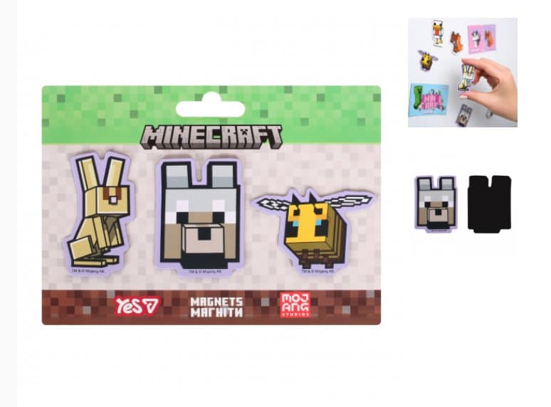 Магніти фігурні "Yes" Minecraft.Spring Animals 3шт №708545 — купити | Канцелярський Сад