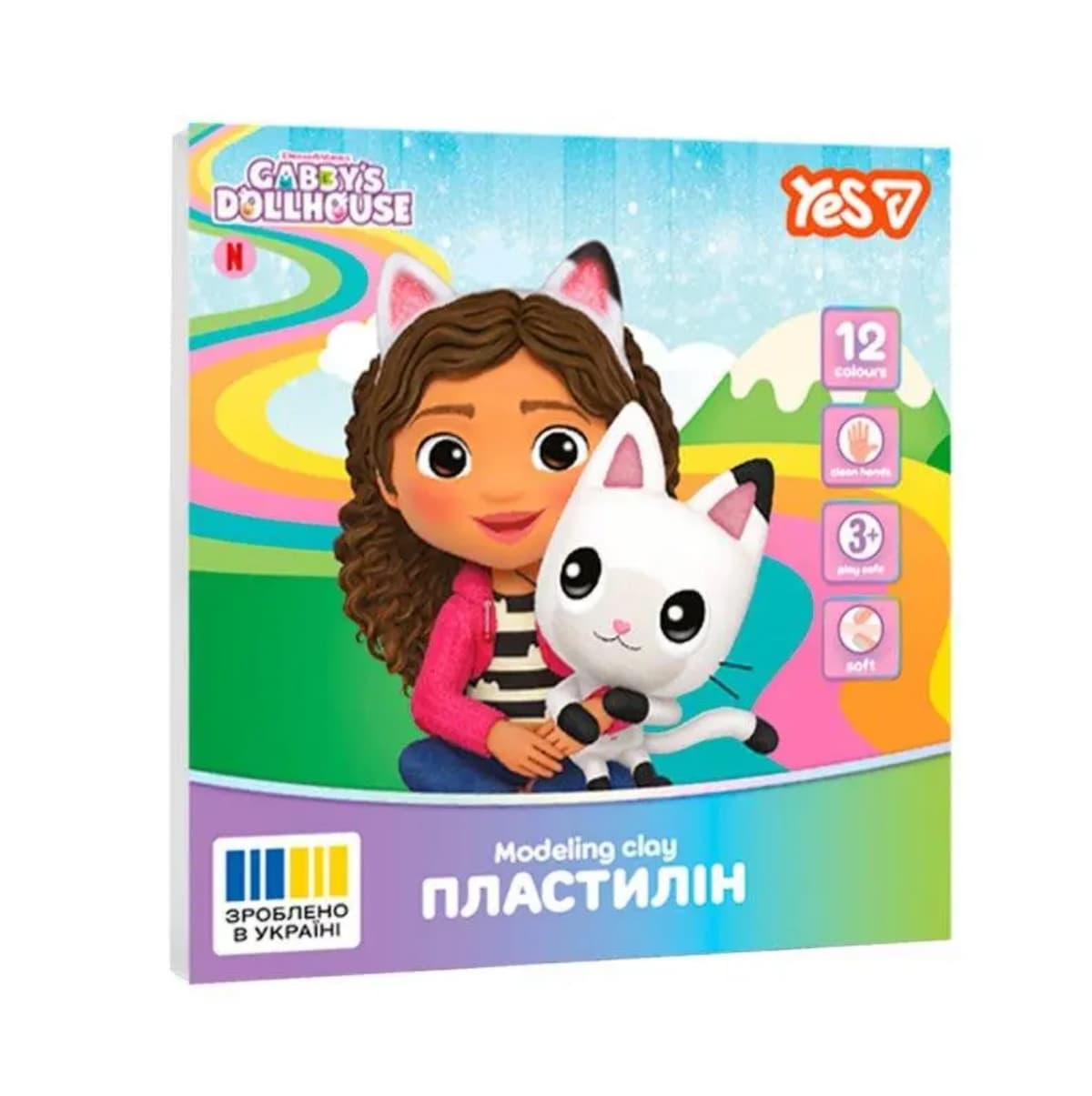 Пластилін "Yes" Gabby Dollhouse12 кольор. 240гр №540729 — купити | Канцелярський Сад