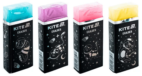 Гумка "Kite" Universe кольорова з глітером,асорті №K24-144 — купити | Канцелярський Сад