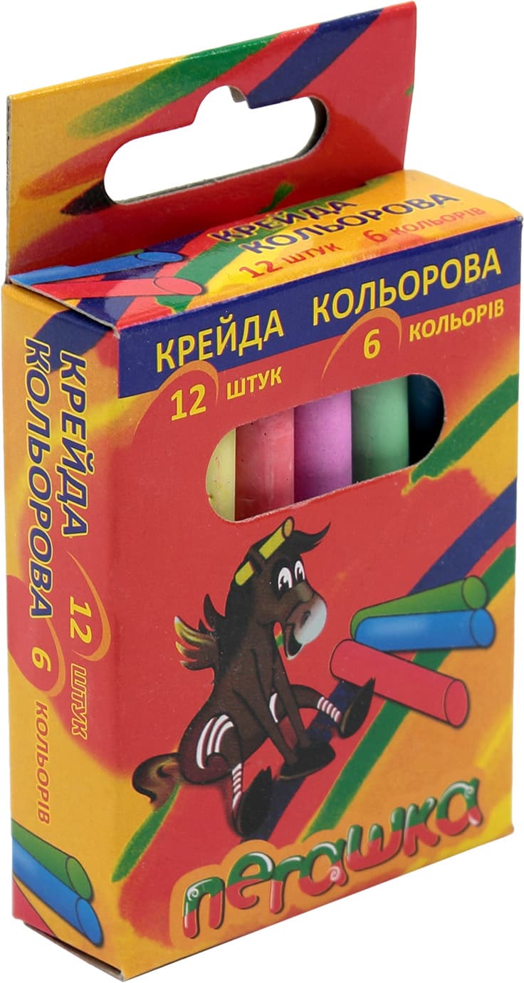 Крейда кольор. "Пегашка" №006 6кольор.,12шт круг. — купити | Канцелярський Сад