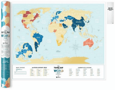 Скретч карта світу "Travel Map Holiday Lagoon World" 80х60см в тубусі/Dream&Do — купити | Канцелярський Сад