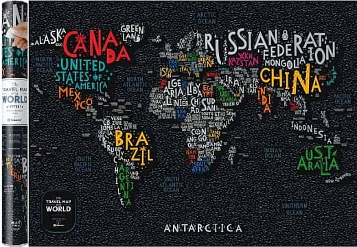 Скретч карта світу "Travel Map Letters World" в тубусі/Dream&Do — купити | Канцелярський Сад