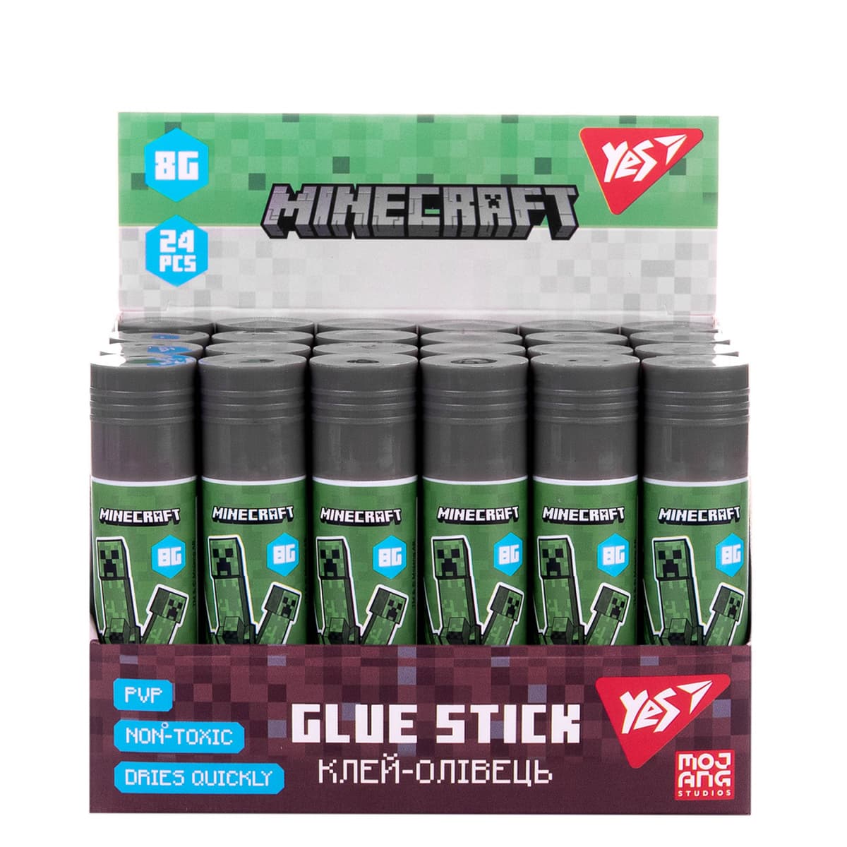 Клей-олівець "Yes" №320303 8гр Minecraft PVP — купити | Канцелярський Сад
