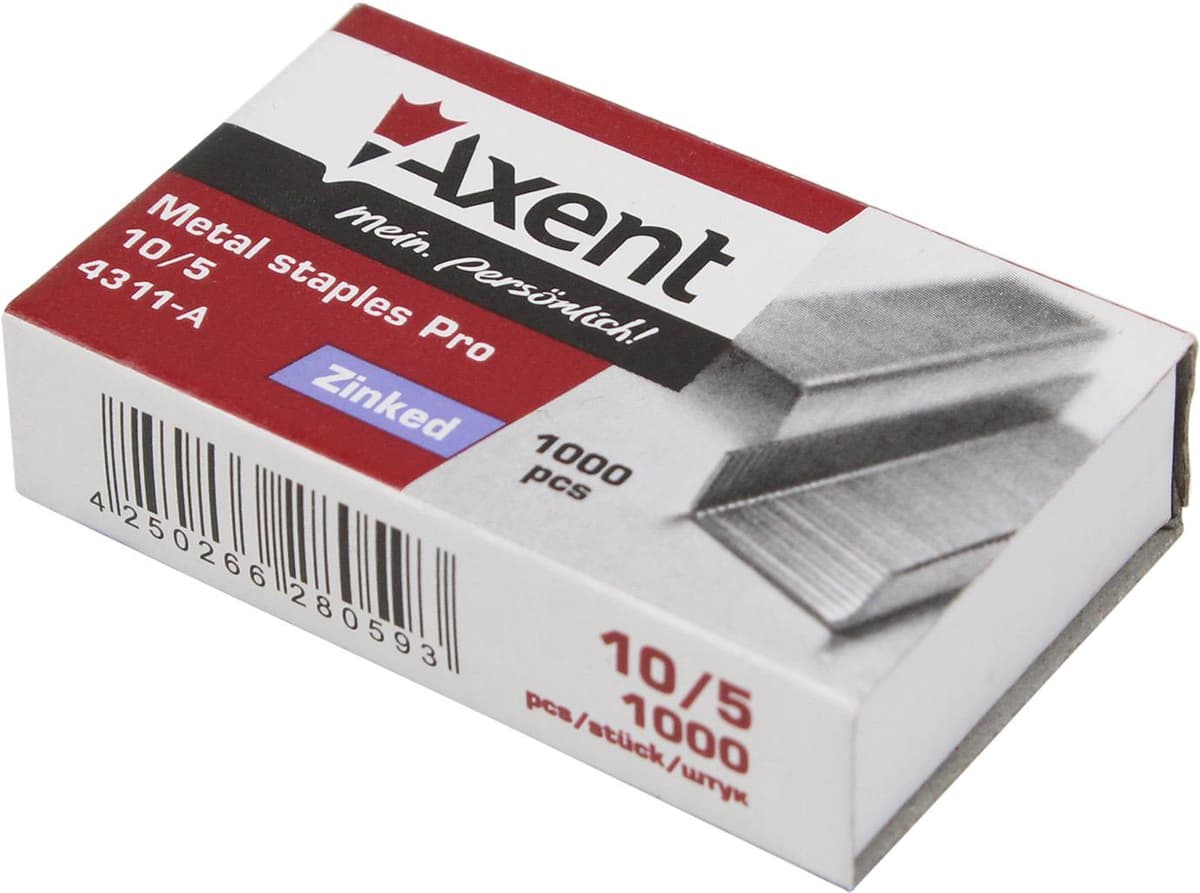 Скоби "Axent" №10/5 Pro (1000) №4311 — купити | Канцелярський Сад