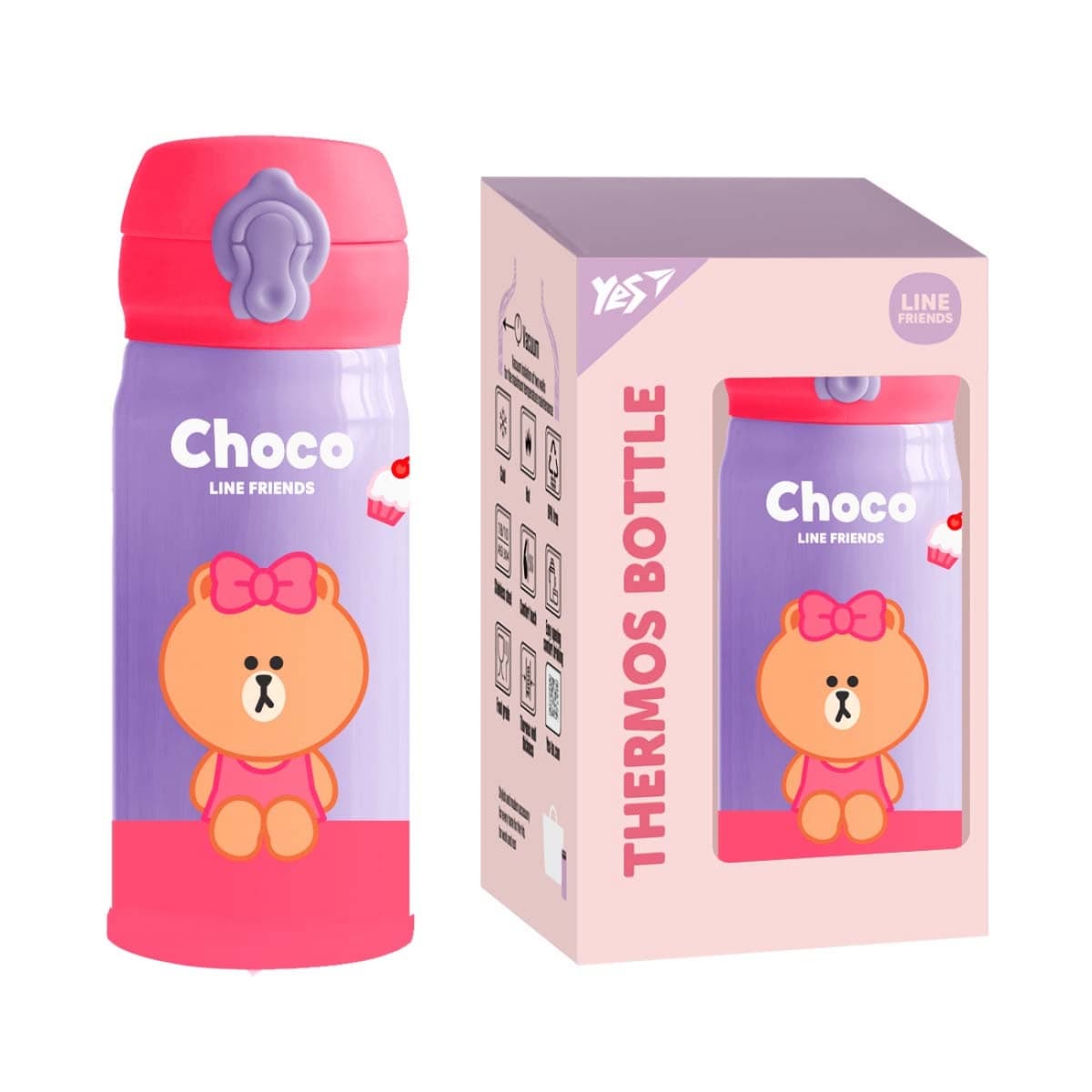 Термос 0,35л "Yes" Line friends №707943 — купити | Канцелярський Сад