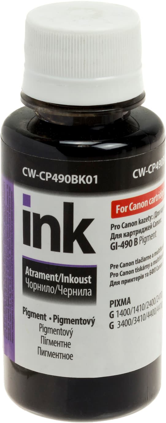 Чорнило ColorWay Canon GI-490 Pixma G1400/G2400/G3400 100мл black pigment — фото товару | Канцелярський Сад