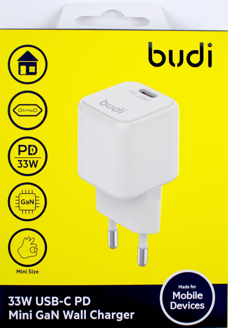 Зарядний пристрій Budi №AC018EW 33W Type C швидка зарядка/Breidon — купити | Канцелярський Сад