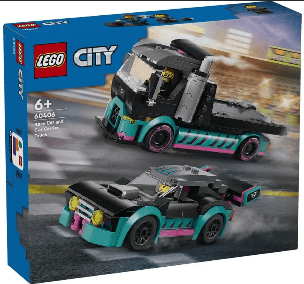 Конструктор "LEGO" City Автомобіль для перегонів й автовоз №60406 — купити | Канцелярський Сад