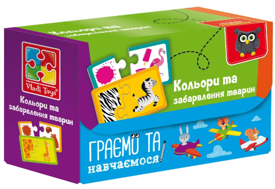 Гра "Знайди пару. Кольори та забарвлення тварин" №VT5003-02 — купити | Канцелярський Сад