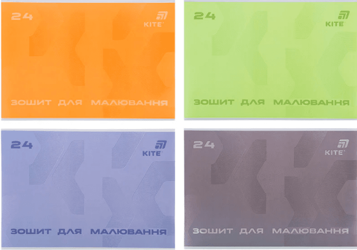 Зошит для малюв. на скобі 24/100 А4 софт тач + УФ лак №K26-242/Kite — купити | Канцелярський Сад