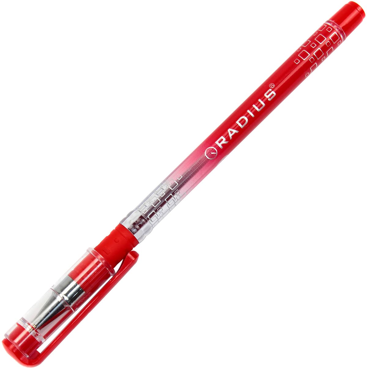 Ручка кульк. "Radius" №0184 I-pen 0,7мм червона,напівпрозор. корпус(12)(144)(1728) — фото товару | Канцелярський Сад