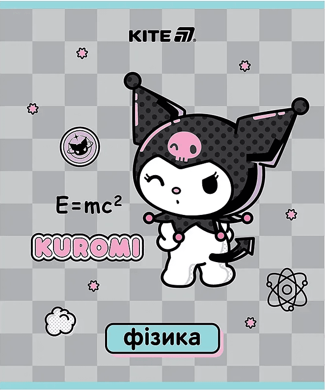 Зошит 48арк. кліт. "Kite" Предметка-Фізика софт тач+УФ, Kuromi №HK25-240-2 — фото товару | Канцелярський Сад