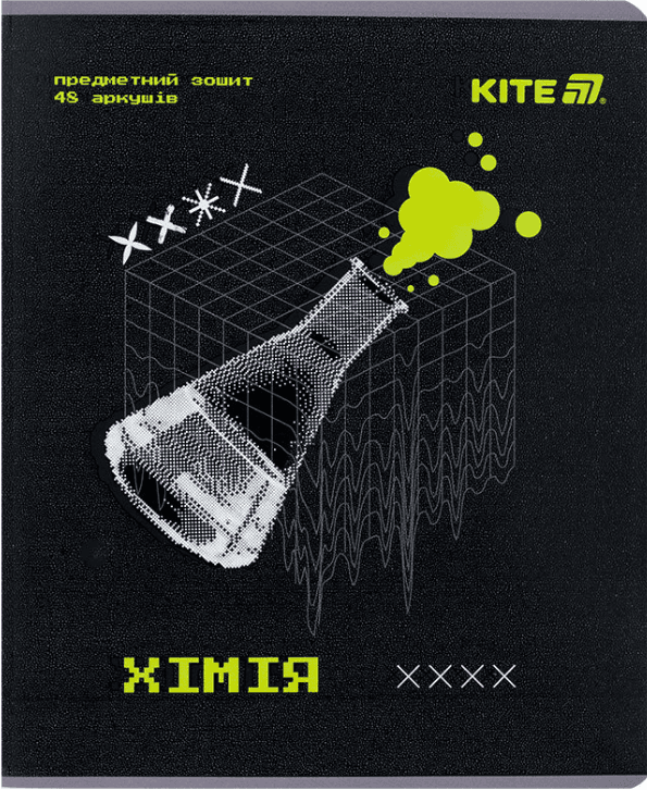Зошит 48арк. кліт. "Kite" Предметка-Хімія гібр лак+УФ,Techno №K25-240-6 — купити | Канцелярський Сад