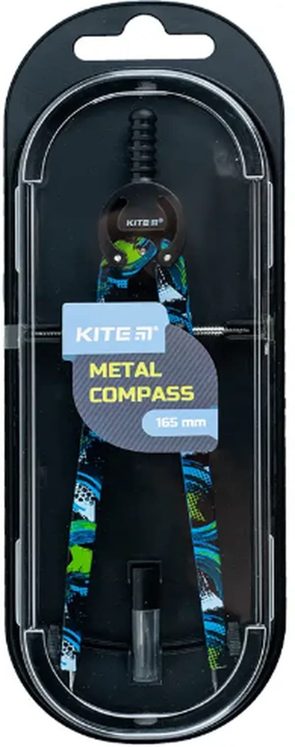 Циркуль "Kite" метал. з принтом,+грифель,синій у футлярі №K24-415-2 — купити | Канцелярський Сад