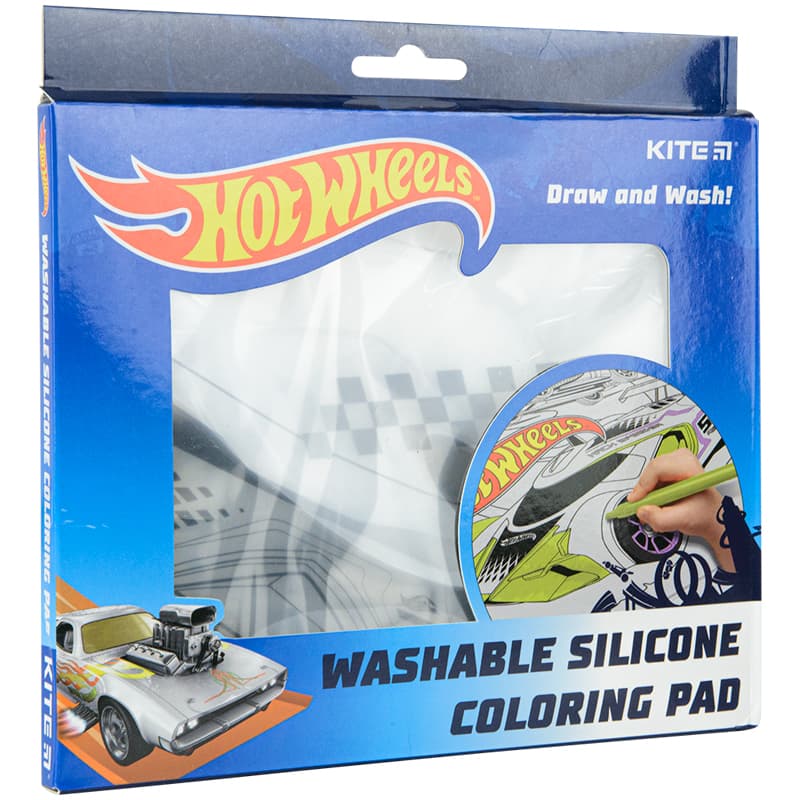 Підкладка розмальовка для столу "Kite" силікон.№HW22-424 Hot Wheels (30х40cм) — купити | Канцелярський Сад