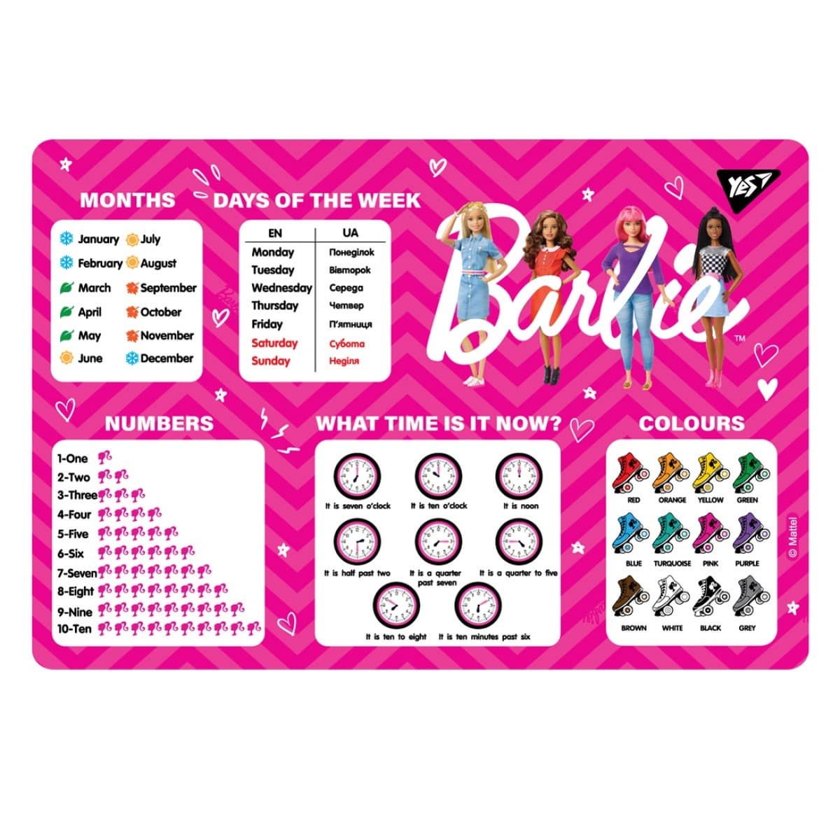 Підкладка для столу "Yes" №492056 Barbie англ. — купити | Канцелярський Сад