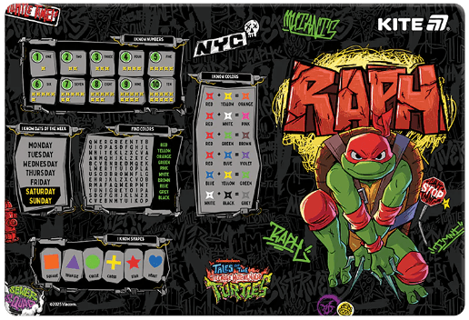 Підкладка для столу "Kite" №NT25-207 Ninja Turtles (42,5х29cм) PP — купити | Канцелярський Сад