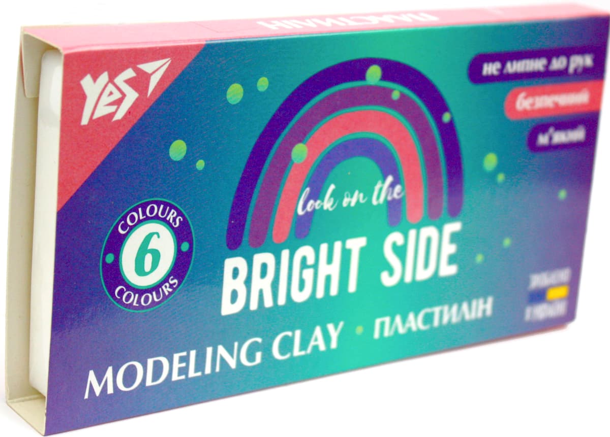 Пластилін "Yes" Glamour 6 кольор. 120гр №540640 — купити | Канцелярський Сад