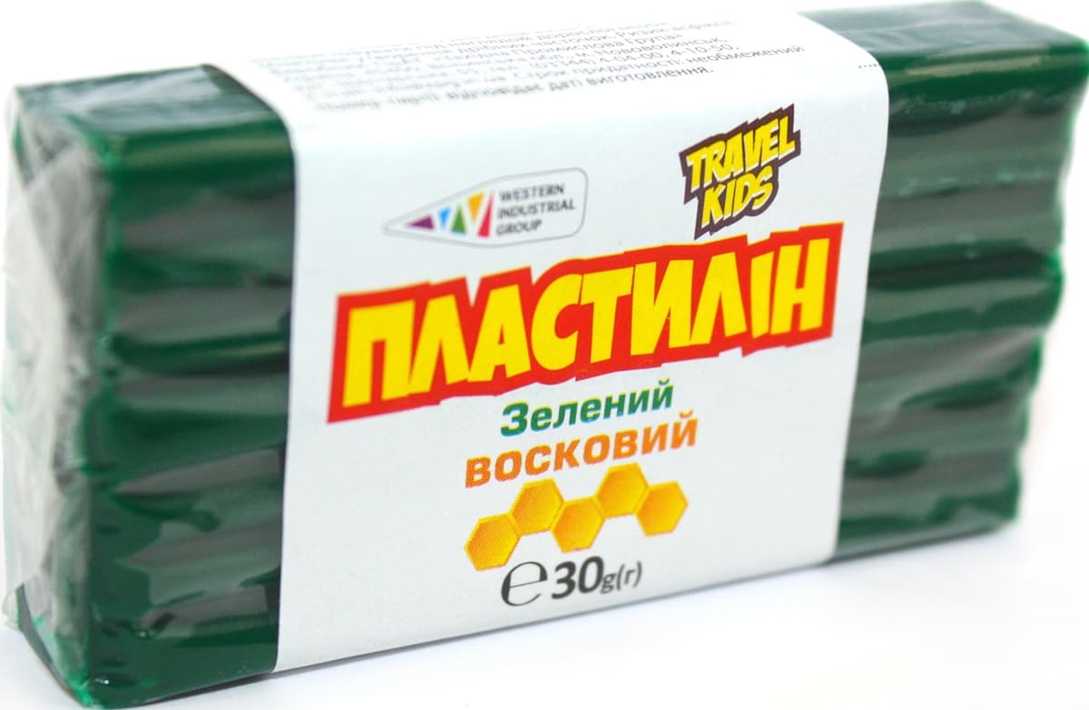 Пластилін "Гамма UA" 30гр зелений,восковий №333108 — купити | Канцелярський Сад
