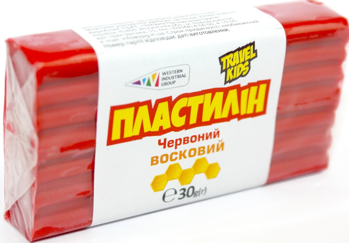 Пластилін "Гамма UA" 30гр червоний,восковий №333103 — купити | Канцелярський Сад