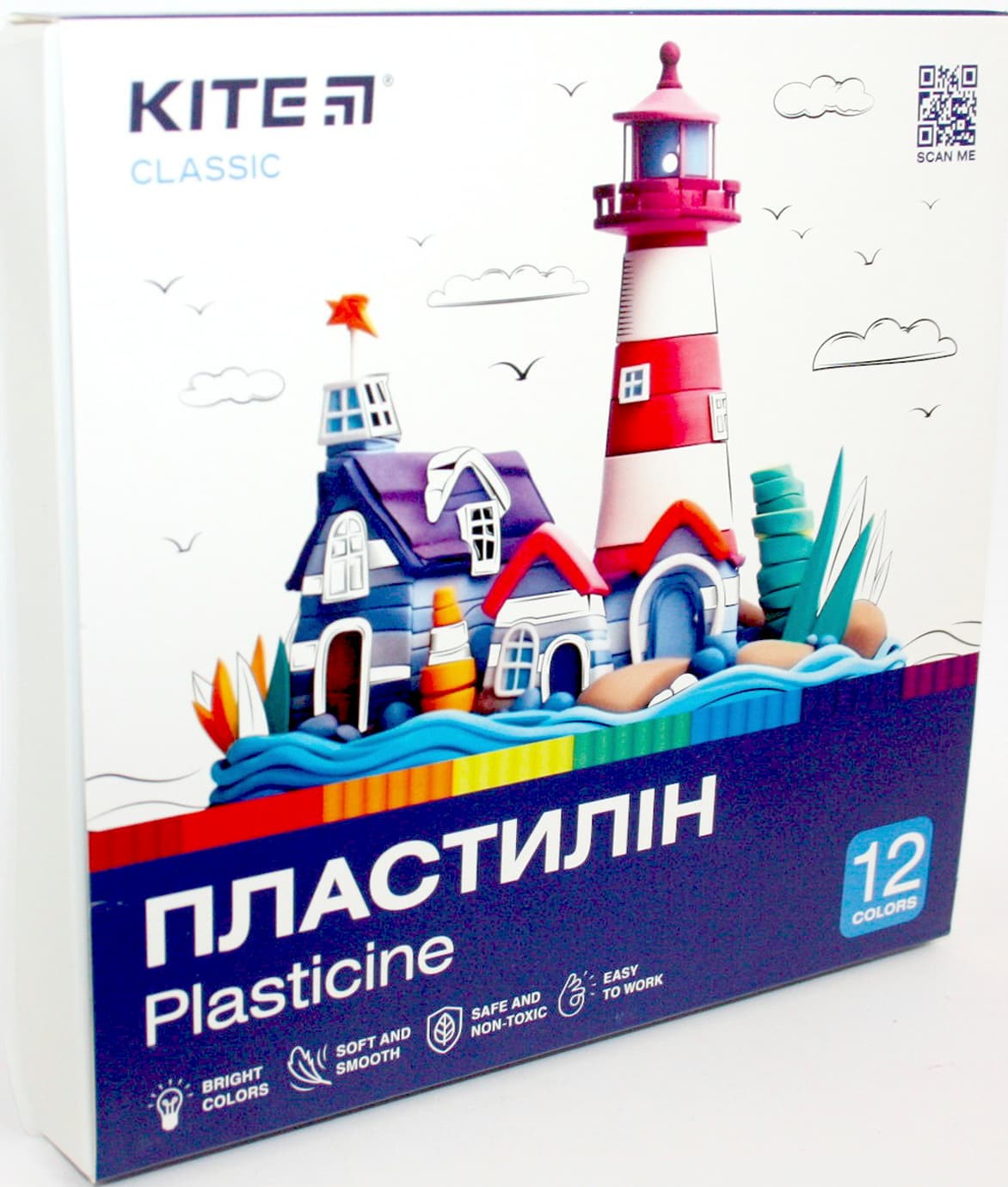 Пластилін "Kite" Classic 12 кольор. 240гр №K-1086 — купити | Канцелярський Сад