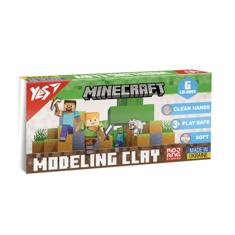 Пластилін "Yes" Minecraft 6 кольор. 120гр №540650 — купити | Канцелярський Сад