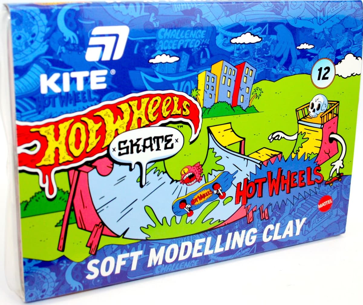 Пластилін "Kite" Hot Wheels -2 12 кольор. 240гр воск. №HW25-1086-2 — купити | Канцелярський Сад
