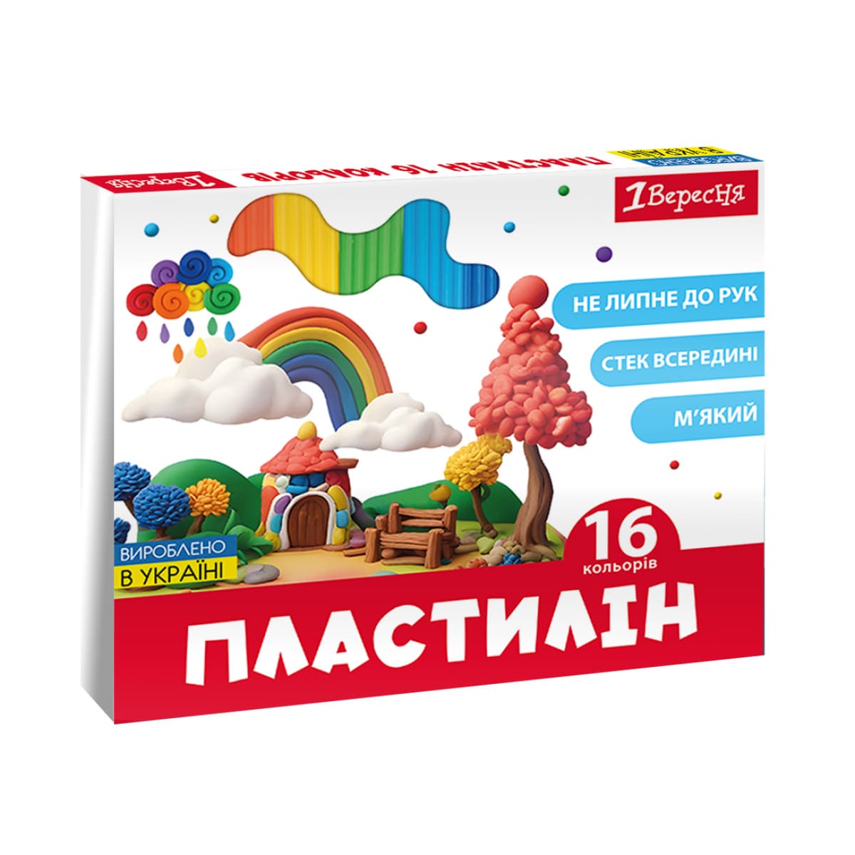 Пластилін "1В" Classic 16 кольор. 320гр №540676 — купити | Канцелярський Сад