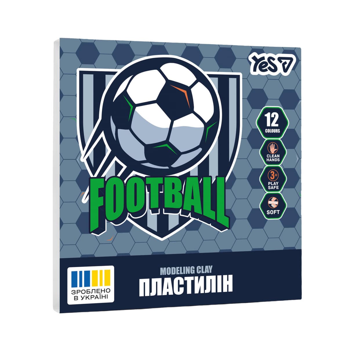 Пластилін "Yes" Football 12 кольор. 240гр №540714 — купити | Канцелярський Сад