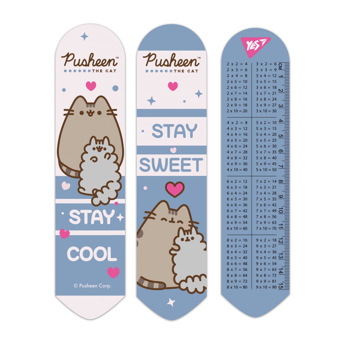 Закладка "Yes" №708340 Pusheen 2D,рожево-блакитна — купити | Канцелярський Сад