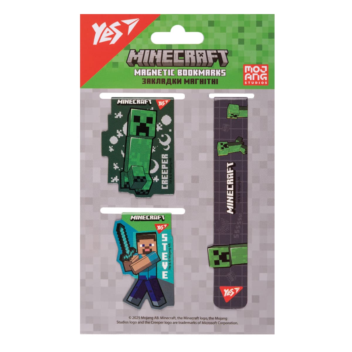 Закладка магніт. "Yes" №708345 Minecraft.Boom 3ш — купити | Канцелярський Сад