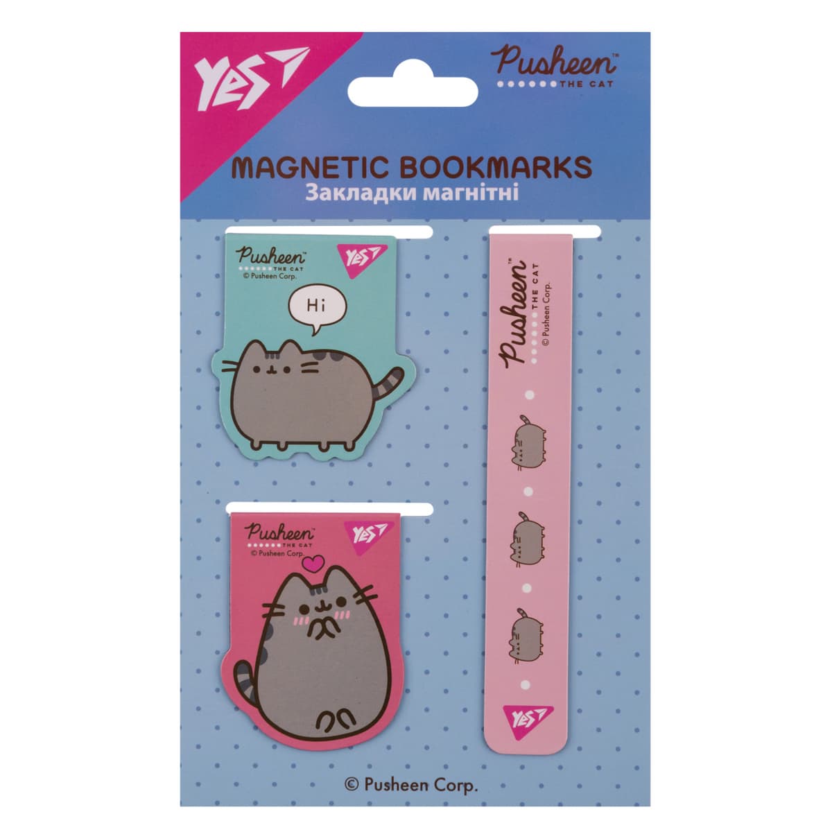 Закладка магніт. "Yes" №708350 Pusheen 3 шт — купити | Канцелярський Сад