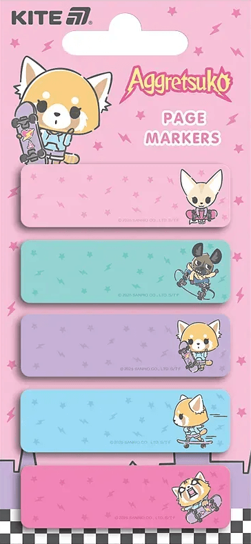 Закладка папер. "Kite" №AR25-480 Aggretsuko 5х15х50мм,100шт з малюнком — купити | Канцелярський Сад