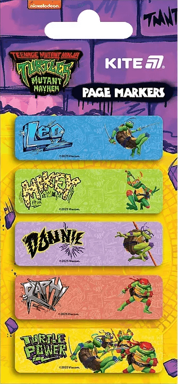 Закладка папер. "Kite" №NT25-480 Ninja Turtles 5х15х50мм,100шт з малюнком — купити | Канцелярський Сад