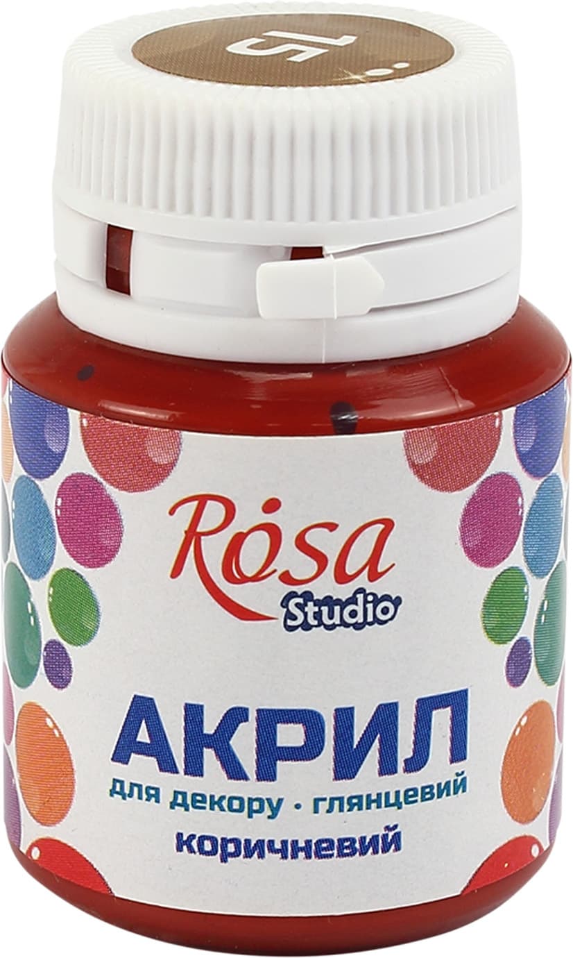 Акрил для декору "Rosa Talent" 20мл №21015/2639 глянцевий коричневий — купити | Канцелярський Сад